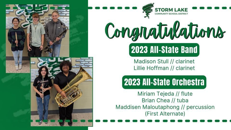 2023 AllState Band & Orchestra Storm Lake Community School District