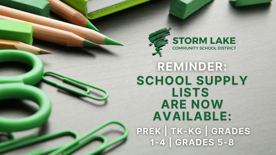 Reminder: School Supply Lists